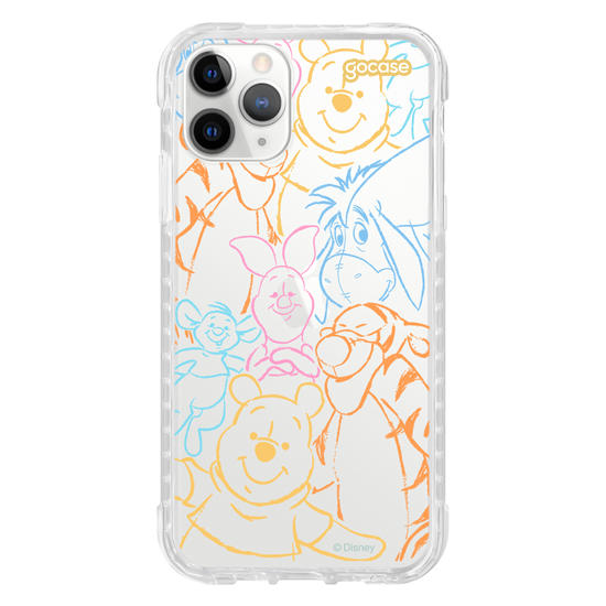 Capinha para celular  Turma do Pooh - Rostinhos Rainbow
