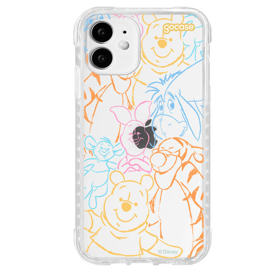 Capinha para celular  Turma do Pooh - Rostinhos Rainbow