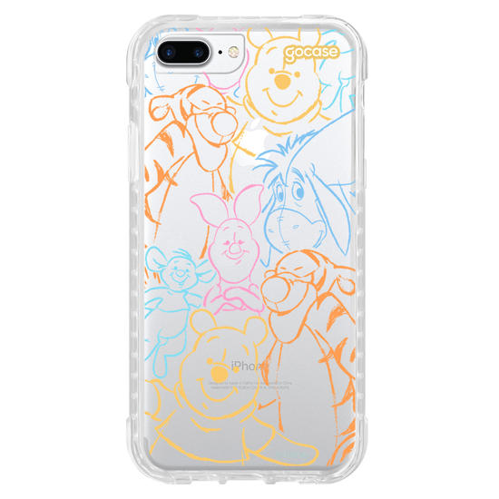Capinha para celular  Turma do Pooh - Rostinhos Rainbow