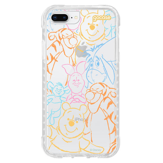Capinha para celular  Turma do Pooh - Rostinhos Rainbow