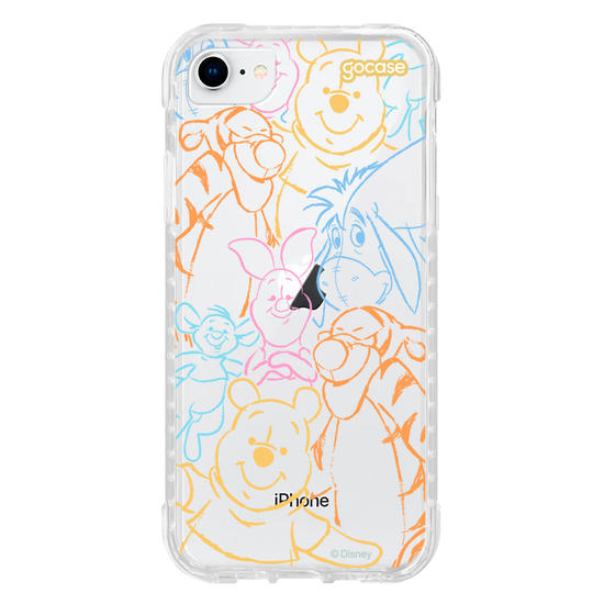 Capinha para celular  Turma do Pooh - Rostinhos Rainbow