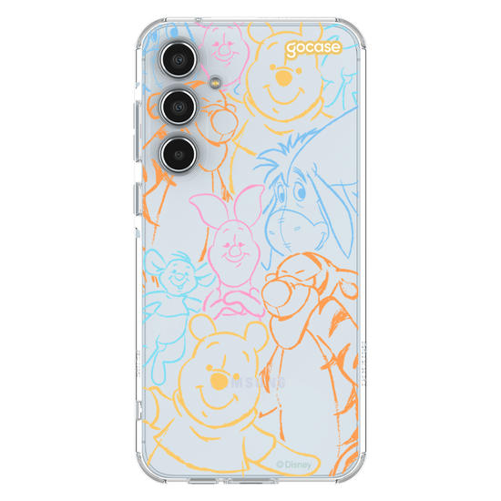 Capinha para celular  Turma do Pooh - Rostinhos Rainbow