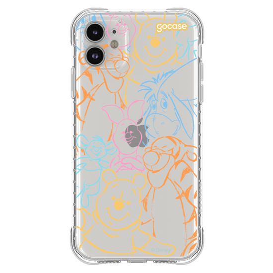 Capinha para celular  Turma do Pooh - Rostinhos Rainbow