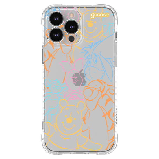 Capinha para celular  Turma do Pooh - Rostinhos Rainbow