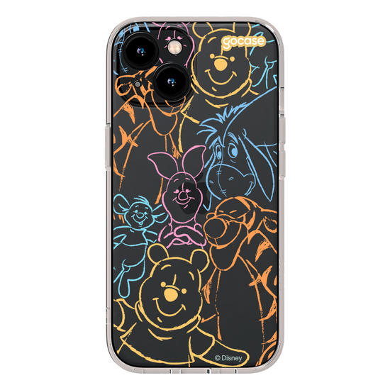 Capinha para celular  Turma do Pooh - Rostinhos Rainbow
