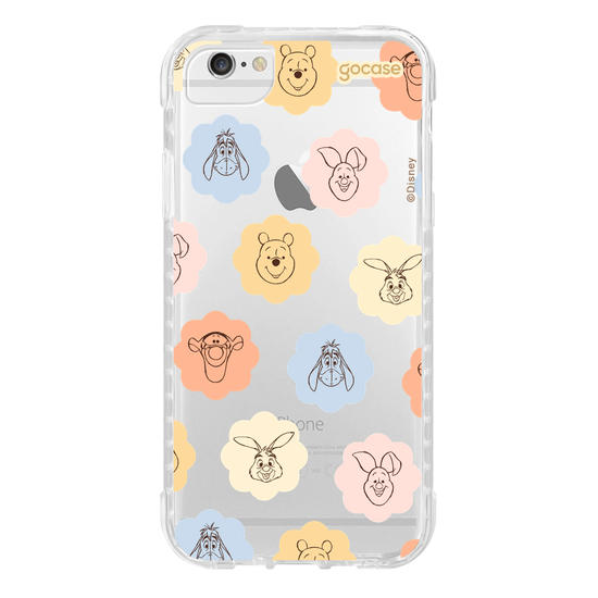Capinha para celular  Turma do Pooh - Rostinhos em Flores