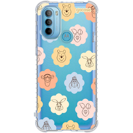 Capinha para celular  Turma do Pooh - Rostinhos em Flores