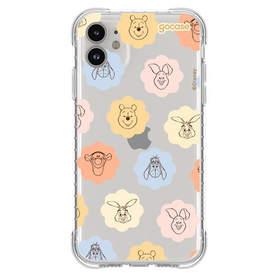Capinha para celular  Turma do Pooh - Rostinhos em Flores