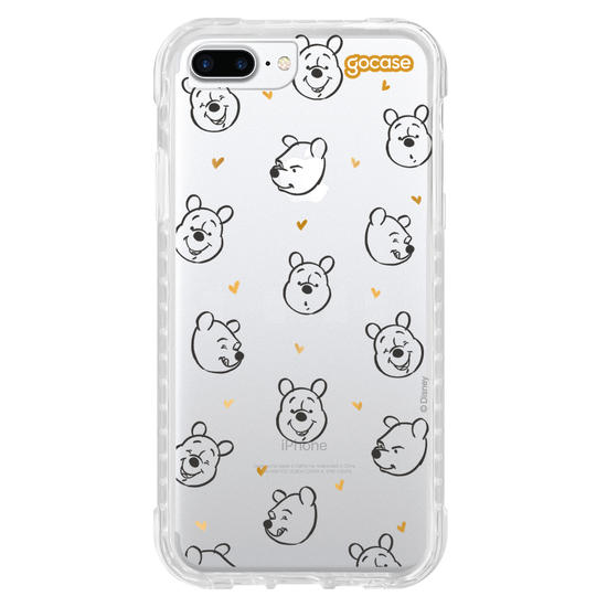 Capinha para celular  Ursinho Pooh - Golden Hearts