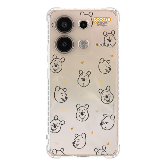 Capinha para celular  Ursinho Pooh - Golden Hearts