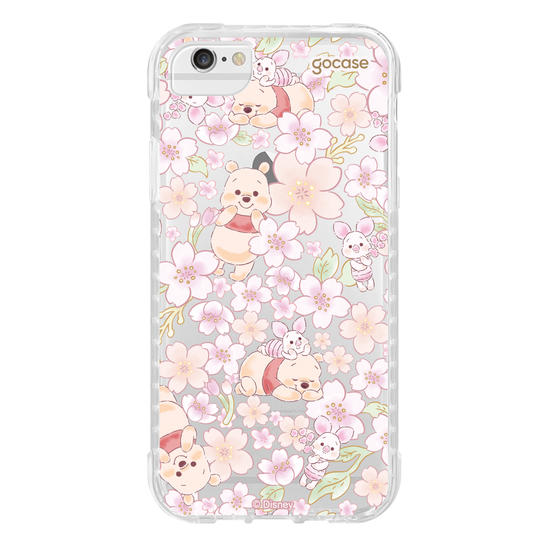 Capinha para celular  Turma do Pooh -  Pooh Floral Aquarelado