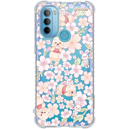 Capinha para celular  Turma do Pooh -  Pooh Floral Aquarelado