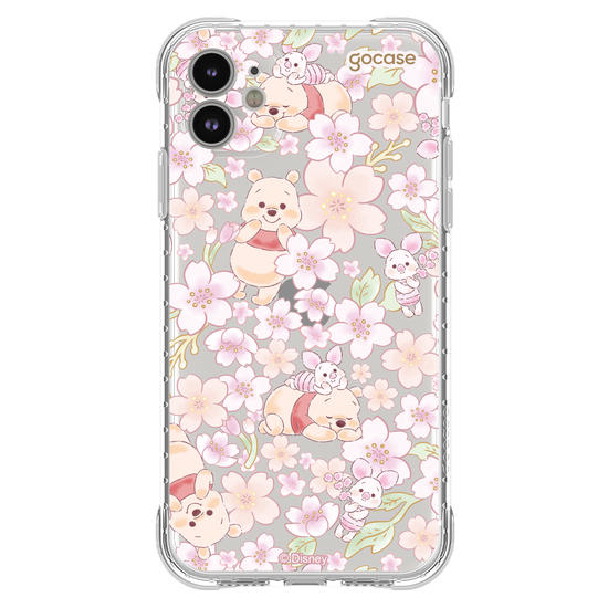 Capinha para celular  Turma do Pooh -  Pooh Floral Aquarelado