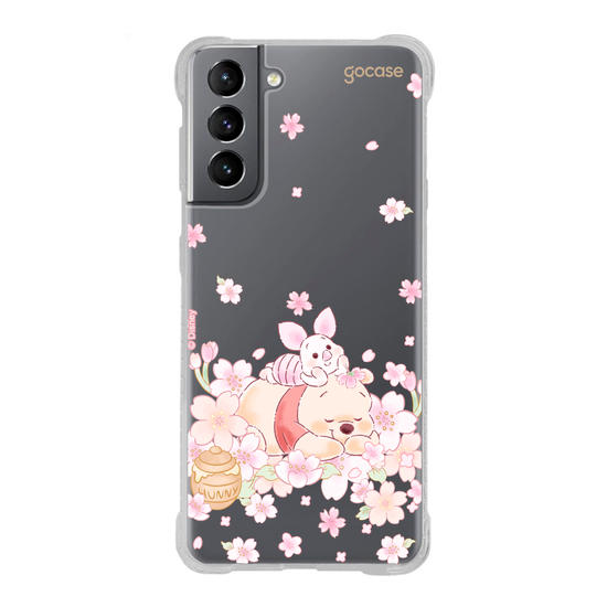 Capinha para celular  Turma do Pooh - Pooh Floral Sutíl