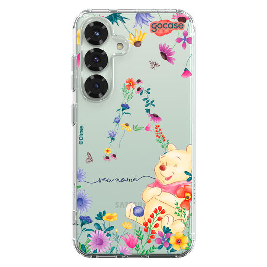 Ursinho Pooh - Ursinho Pooh com Inicial Floral