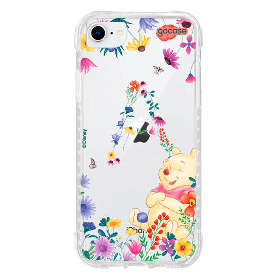 Capinha para celular Ursinho Pooh - Ursinho Pooh com Inicial Floral