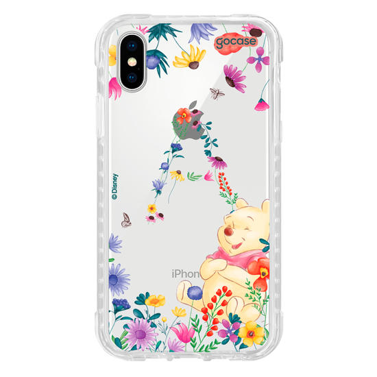 Capinha para celular Ursinho Pooh - Ursinho Pooh com Inicial Floral