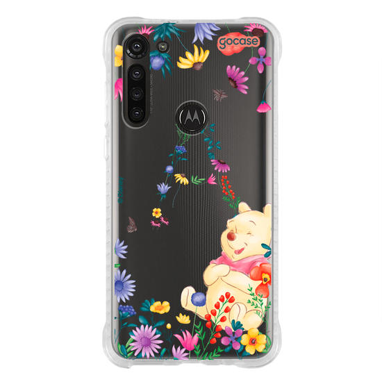 Capinha para celular Ursinho Pooh - Ursinho Pooh com Inicial Floral