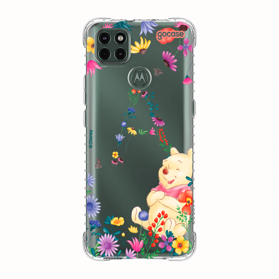 Capinha para celular Ursinho Pooh - Ursinho Pooh com Inicial Floral