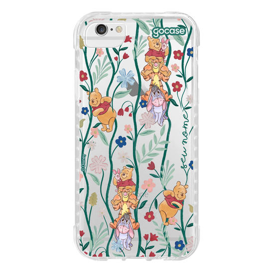 Capinha para celular Ursinho Pooh - Ursinho Pooh Ramos de Flores