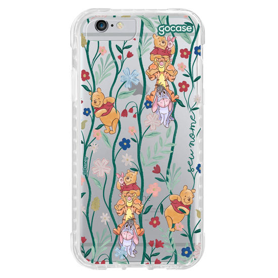 Capinha para celular Ursinho Pooh - Ursinho Pooh Ramos de Flores