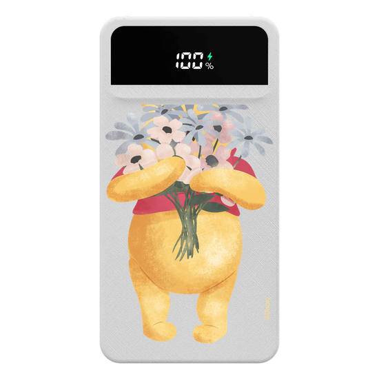 Carregador Portátil Turbo 10000mah - Pooh com Buquê de Flores