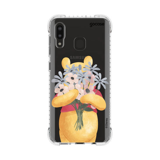 Capinha para celular Ursinho Pooh - Pooh com Buquê de Flores