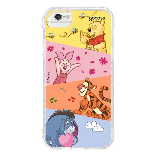 Capinha para celular Ursinho Pooh - Paleta de Cores Diagonal