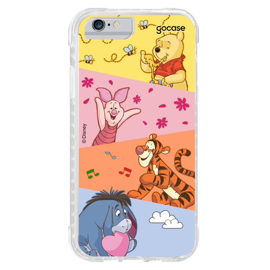 Capinha para celular Ursinho Pooh - Paleta de Cores Diagonal
