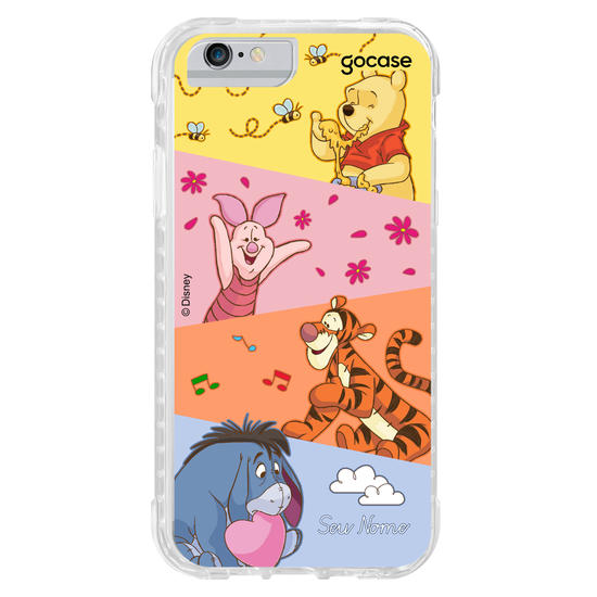 Capinha para celular Ursinho Pooh - Paleta de Cores Diagonal