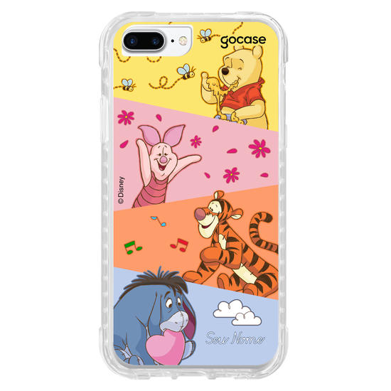 Capinha para celular Ursinho Pooh - Paleta de Cores Diagonal