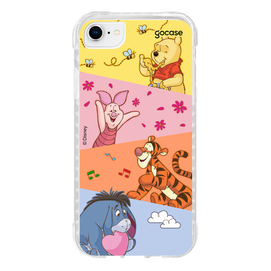 Capinha para celular Ursinho Pooh - Paleta de Cores Diagonal