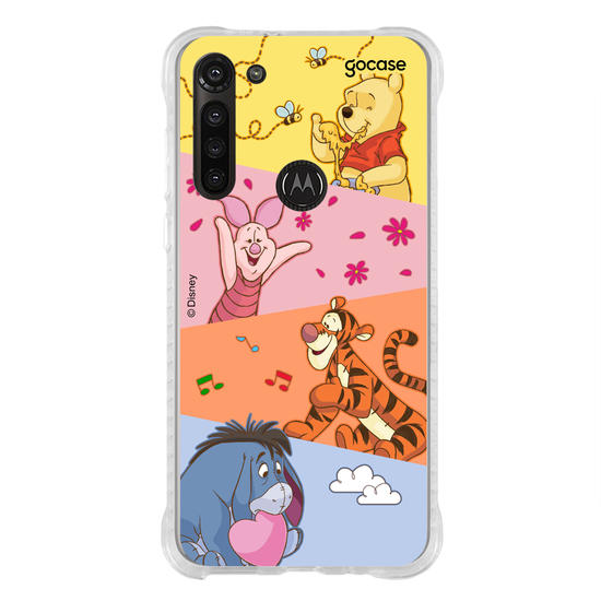Capinha para celular Ursinho Pooh - Paleta de Cores Diagonal
