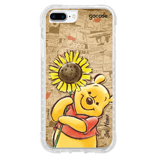 Capinha para celular Ursinho Pooh - Pooh com Girassol