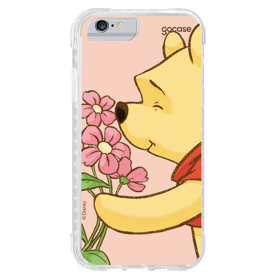 Capinha para celular Ursinho Pooh - I Love Flowers