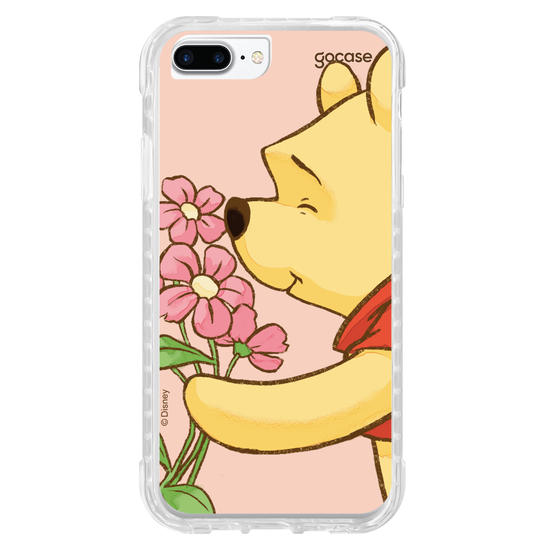 Capinha para celular Ursinho Pooh - I Love Flowers