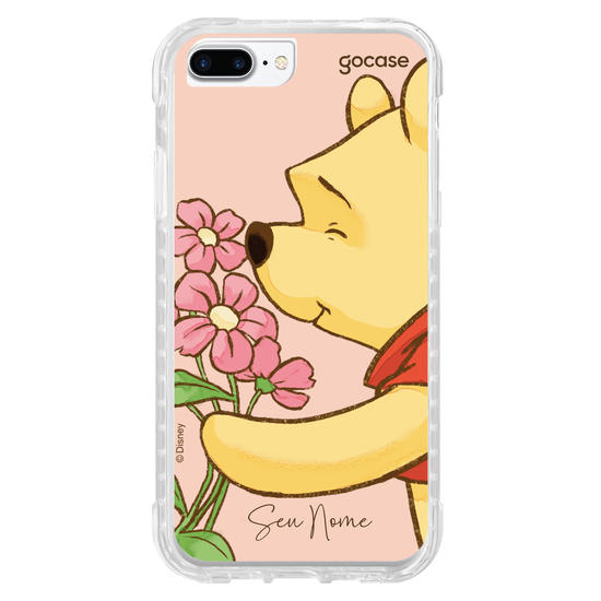 Capinha para celular Ursinho Pooh - I Love Flowers