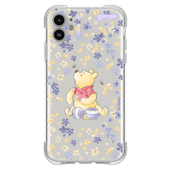 Capinha para celular Ursinho Pooh - Flower Frame