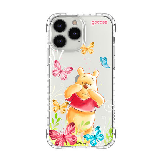 Capinha para celular Ursinho Pooh - Borboletas com Aquarela