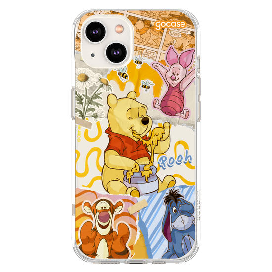 Capinha para celular Ursinho Pooh - Colagem da Turma do Pooh
