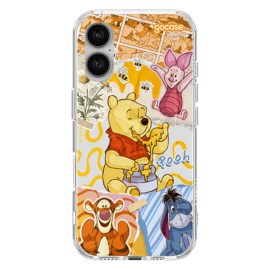Capinha para celular Ursinho Pooh - Colagem da Turma do Pooh