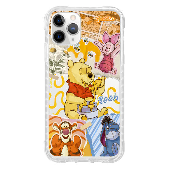 Capinha para celular Ursinho Pooh - Colagem da Turma do Pooh