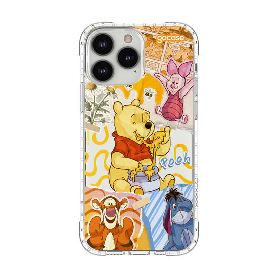 Capinha para celular Ursinho Pooh - Colagem da Turma do Pooh