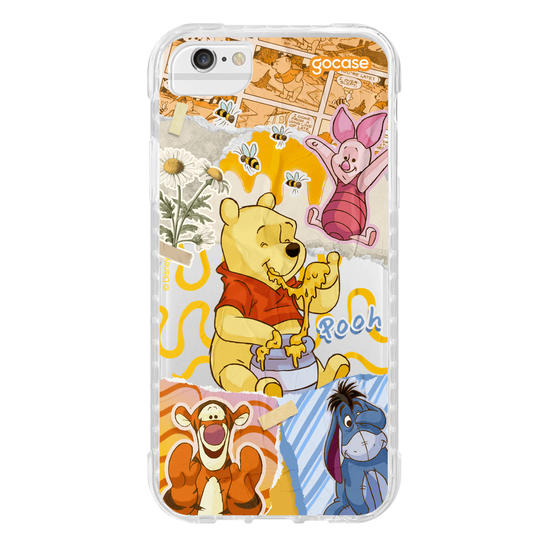 Capinha para celular Ursinho Pooh - Colagem da Turma do Pooh
