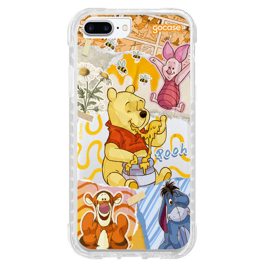 Capinha para celular Ursinho Pooh - Colagem da Turma do Pooh