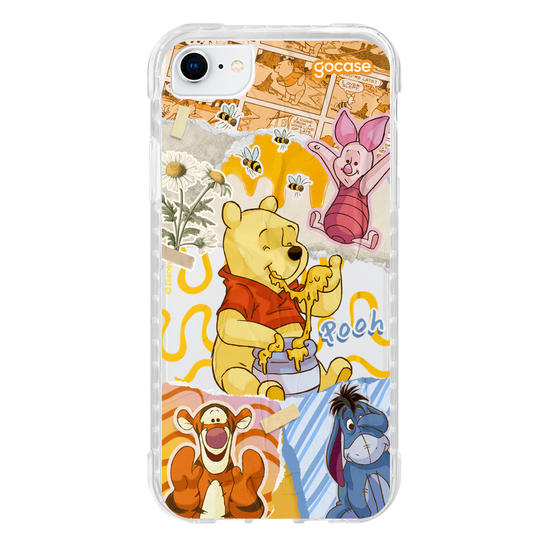 Capinha para celular Ursinho Pooh - Colagem da Turma do Pooh