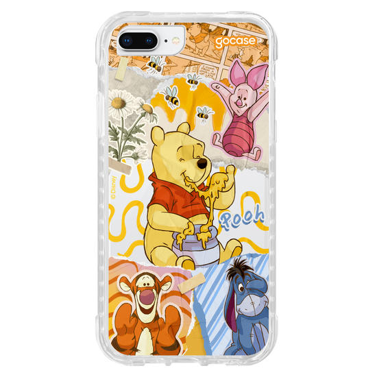 Capinha para celular Ursinho Pooh - Colagem da Turma do Pooh