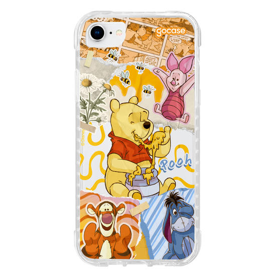 Capinha para celular Ursinho Pooh - Colagem da Turma do Pooh