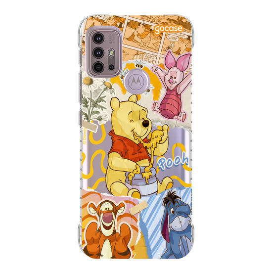 Capinha para celular Ursinho Pooh - Colagem da Turma do Pooh