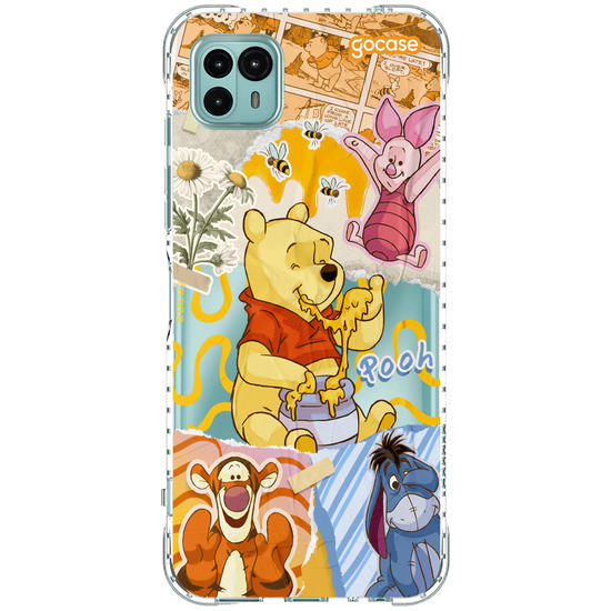 Capinha para celular Ursinho Pooh - Colagem da Turma do Pooh